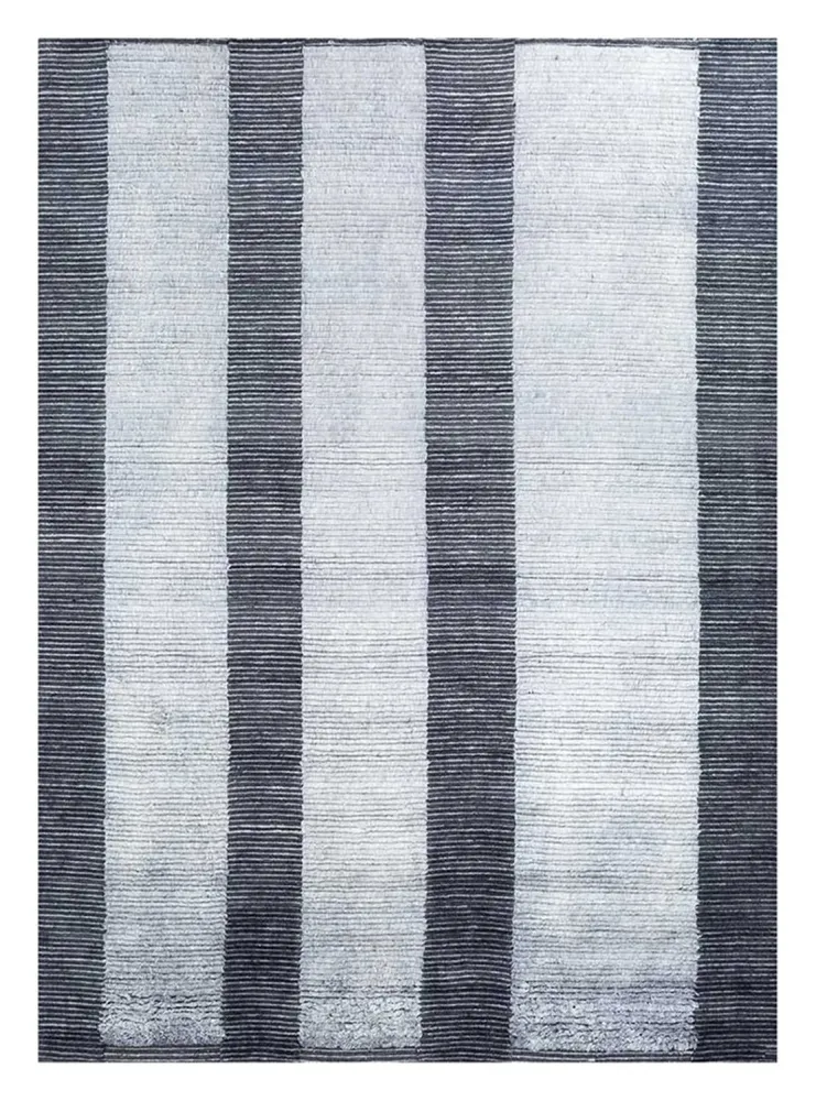 Wollteppich - 300 x 240 cm - silber