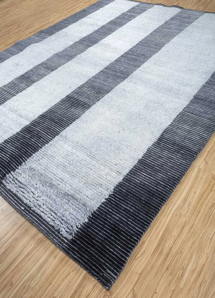 Wollteppich - 300 x 240 cm - silber