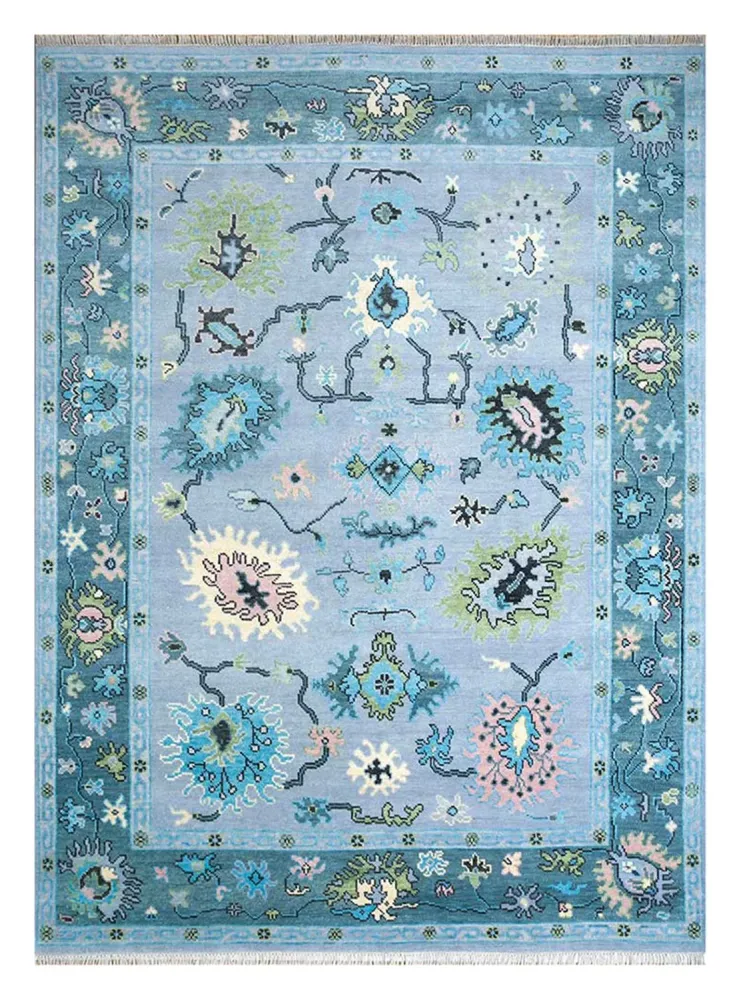 Wollteppich - 300 x 240 cm - türkis