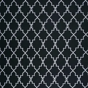 Wollteppich - 375 x 270 cm - schwarz-weiß