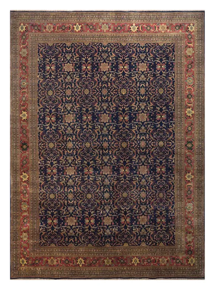 Wollteppich - 450 x 360 cm - blau