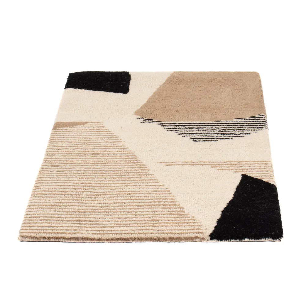 Wollteppich - 90 x 60 cm - beige