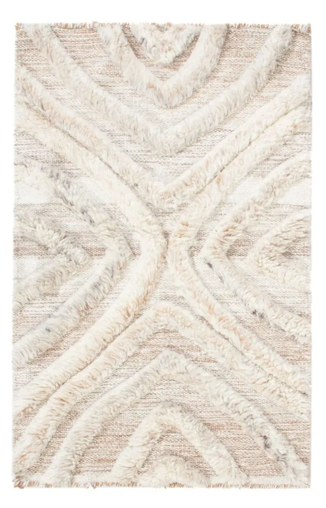 Wollteppich - 90 x 60 cm - beige