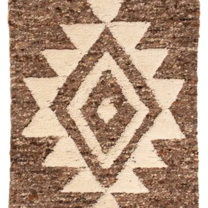 Wollteppich - 90 x 60 cm - dunkelbeige