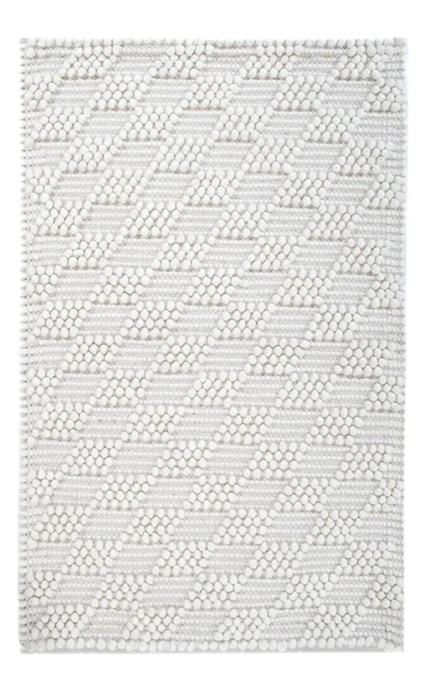 Wollteppich - 94 x 60 cm - hellgrau