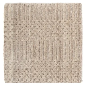 Wollteppich quadratisch - 30 x 30 cm - braun