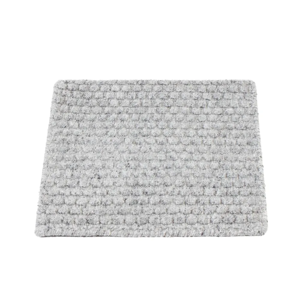 Wollteppich quadratisch - 34 x 32 cm - grau