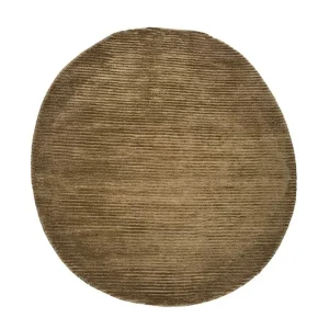Wollteppich sonderform - 210 x 165 cm - dunkelbeige