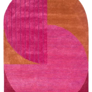 Wollteppich sonderform - 270 x 180 cm - rosa