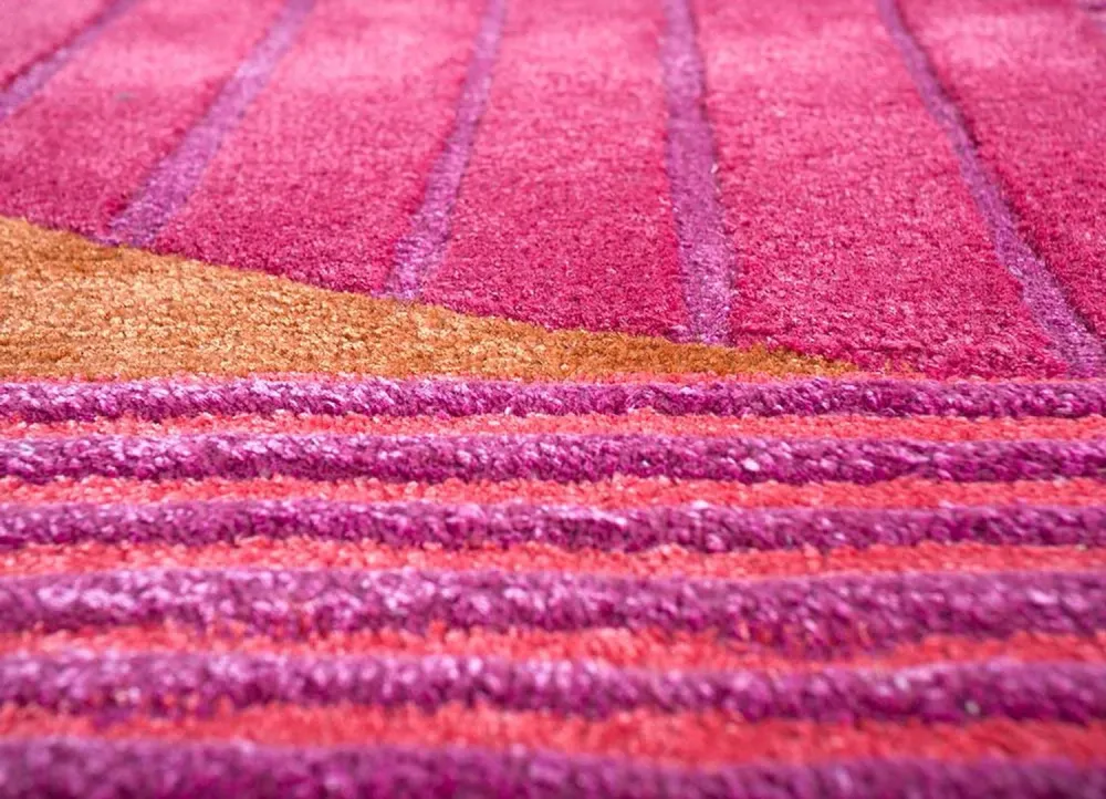 Wollteppich sonderform - 270 x 180 cm - rosa