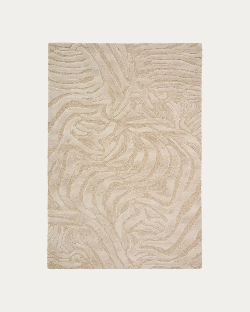 Wollteppich Tribet mit Jacquard-Zebramuster 160 X 230 cm