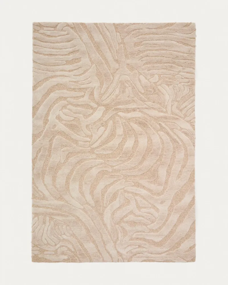 Wollteppich Tribet mit Jacquard-Zebramuster 200 X 300 cm