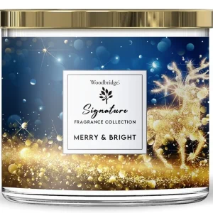 Woodbridge - Luxus Weihnachtsduftkerze mit 3 Dochten MERRY & BRIGHT - Kastanie Nelke Vanille Bernstein