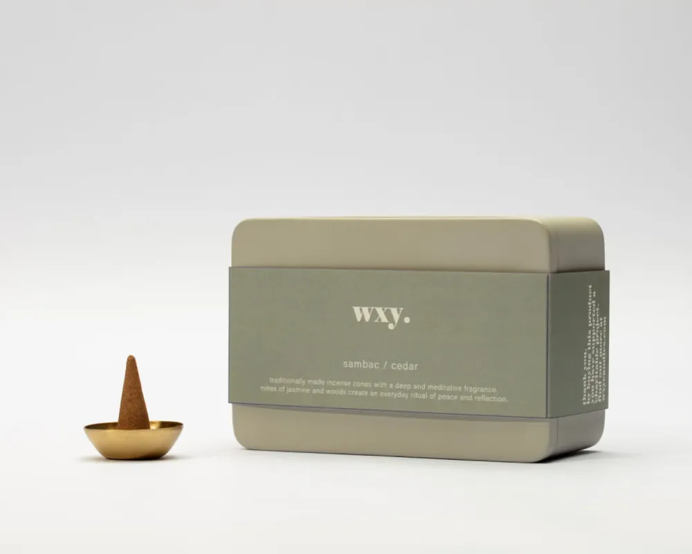 WXY. - Sambac & Cedar - Grey - Räucherkegel Set