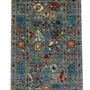 Ziegler Teppich 132 x 81 cm - seeblau