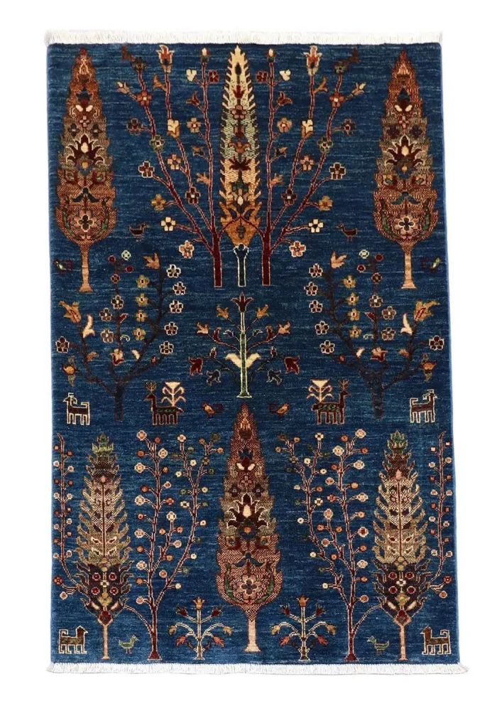 Ziegler Teppich 153 x 103 cm - dunkelblau