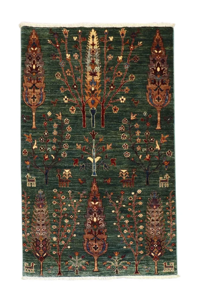 Ziegler Teppich 159 x 103 cm - dunkelgrün