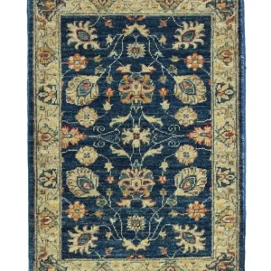 Ziegler Teppich 84 x 62 cm - dunkelblau