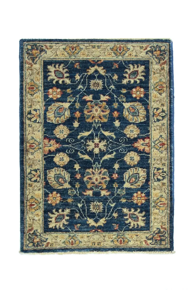 Ziegler Teppich 84 x 62 cm - dunkelblau