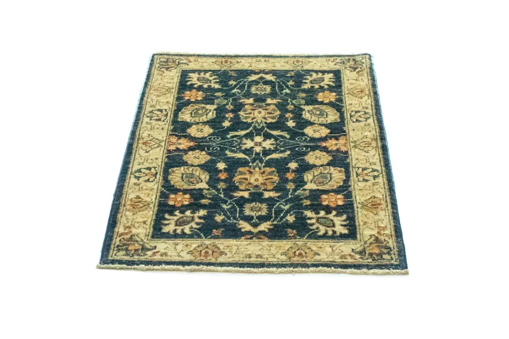 Ziegler Teppich 84 x 62 cm - dunkelblau