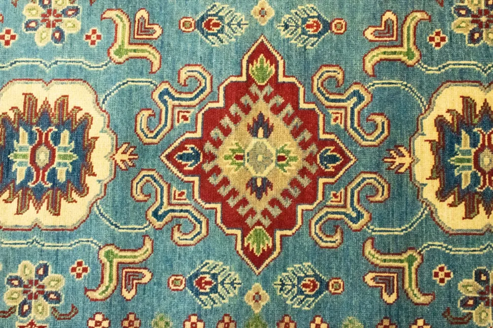 Ziegler Teppich - Kazak 183 x 117 cm - seeblau