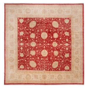 Ziegler Teppich quadratisch - 392 x 403 cm - rot