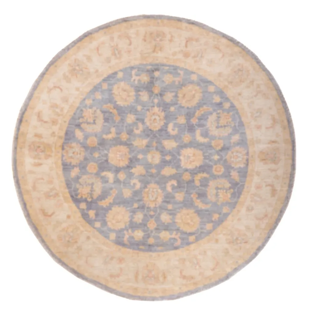 Ziegler Teppich rund - 146 x 146 cm - seeblau