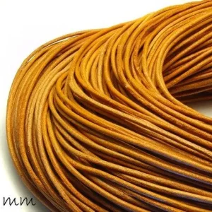 0,70EUR/m - 5 m Lederband, hellbraun naturbelassen, Ø 2 mm