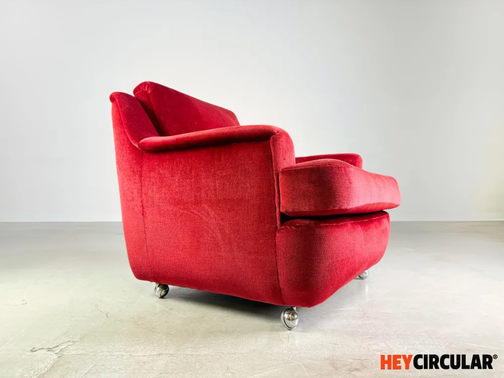 2er Set Mid Century Vintage Sessel rot samt retro