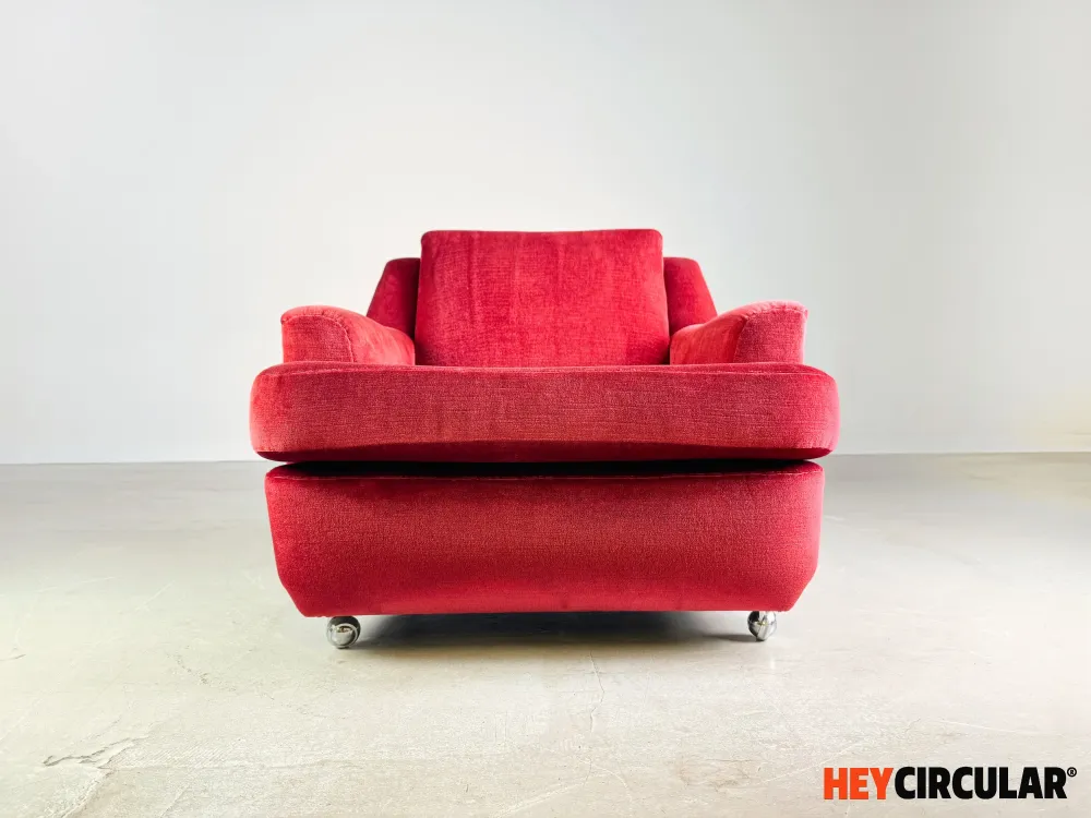 2er Set Mid Century Vintage Sessel rot samt retro