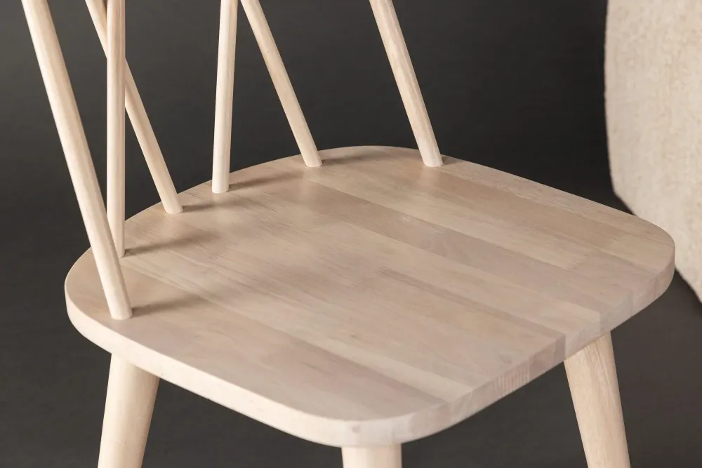 2er-Set Esszimmerstühle Mariette aus Gummibaumholz - Hellbraun
