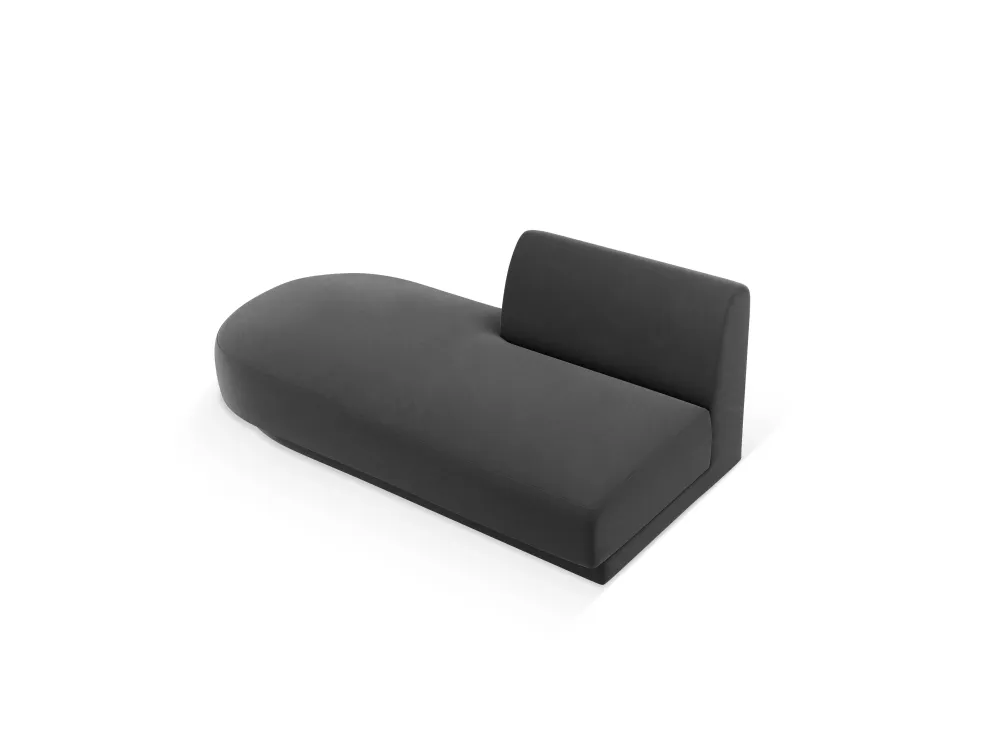 2-sitziger samtiger Sessel MILEY linksseitig grau