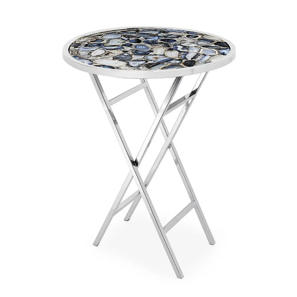 Abhika Beistelltisch mit kostbarem Achat | H 75 cm
