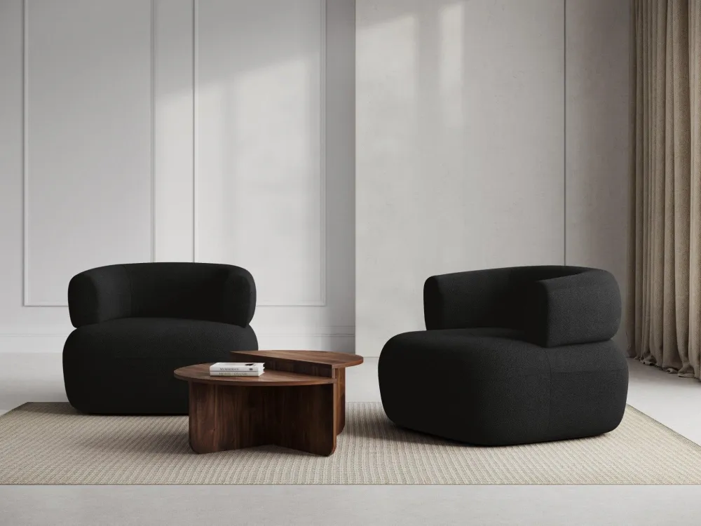 Aldrin Black Boucle Sessel