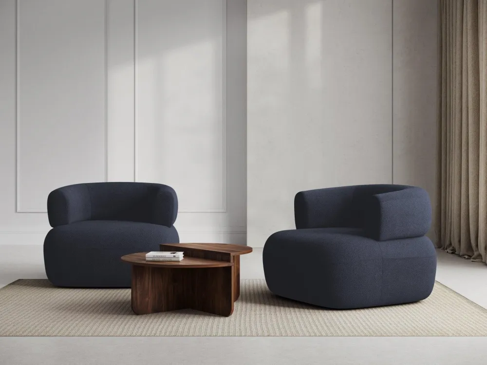 Aldrin Boucle Marine Blue Sessel