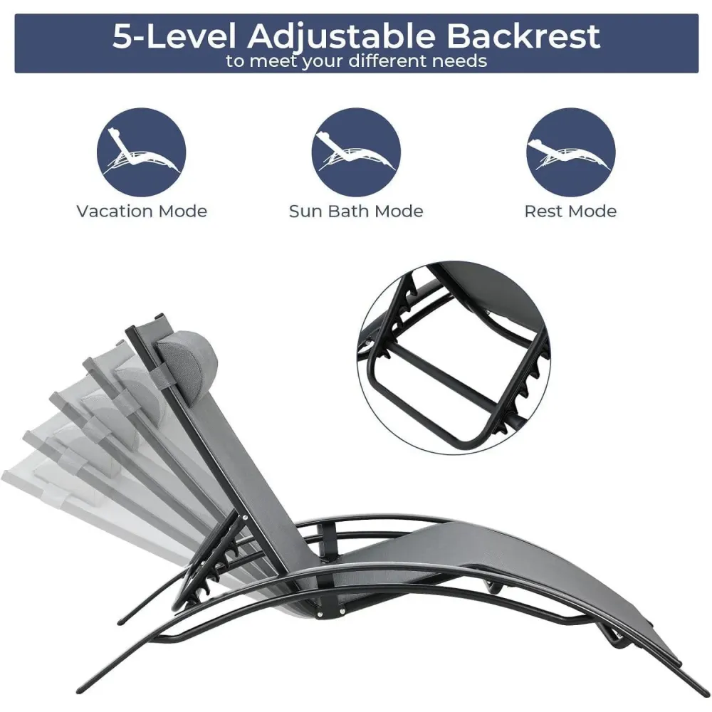Aluminium Sonnenliege XXL Set mit Beistelltisch und
