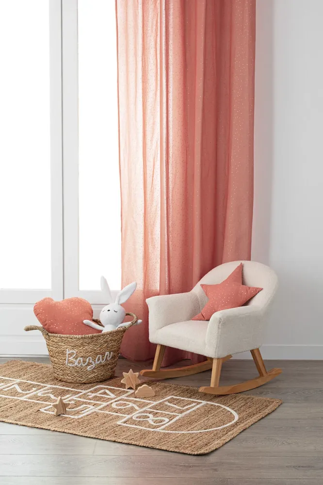 Atmosphera Berlingot Gordijn 140x250cm - Kant en klaar met ringen - Terra met Goud