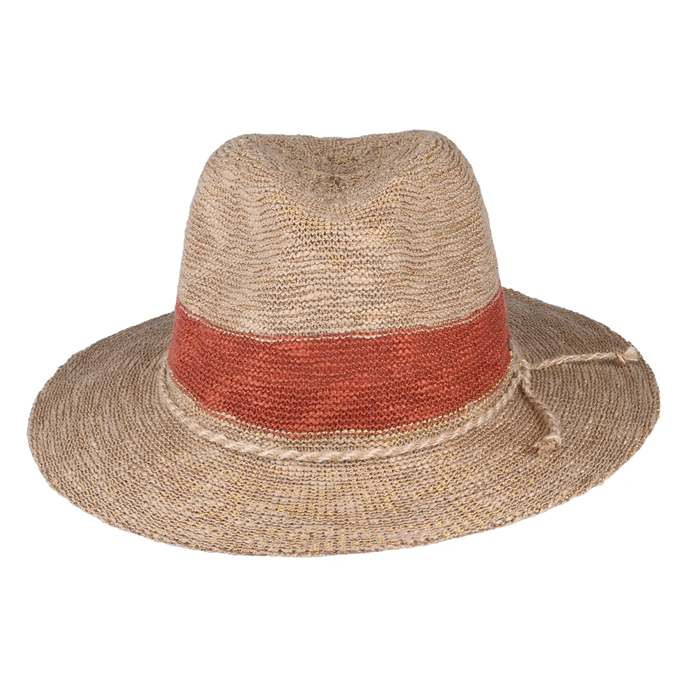 Barts Ponui Fedora Hut - Hellbraun-Fuchsrot