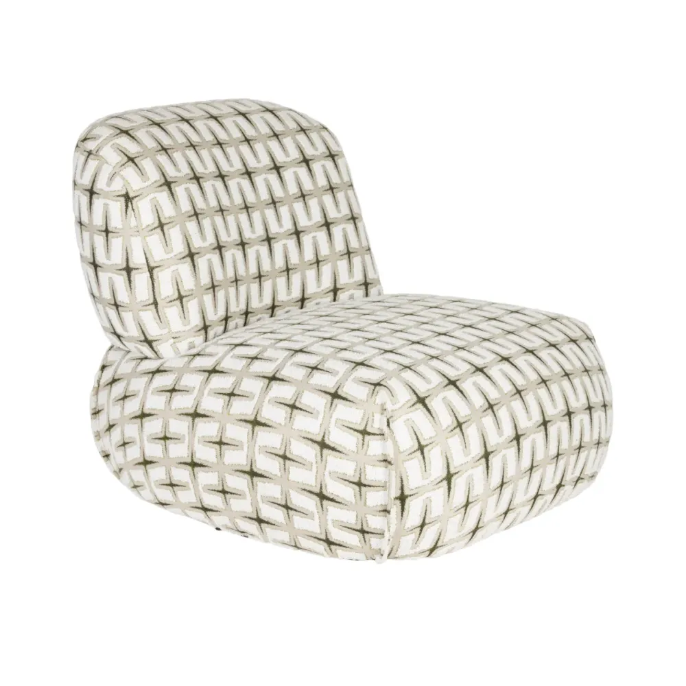 Beiger RITZ Sessel mit geometrischem Muster