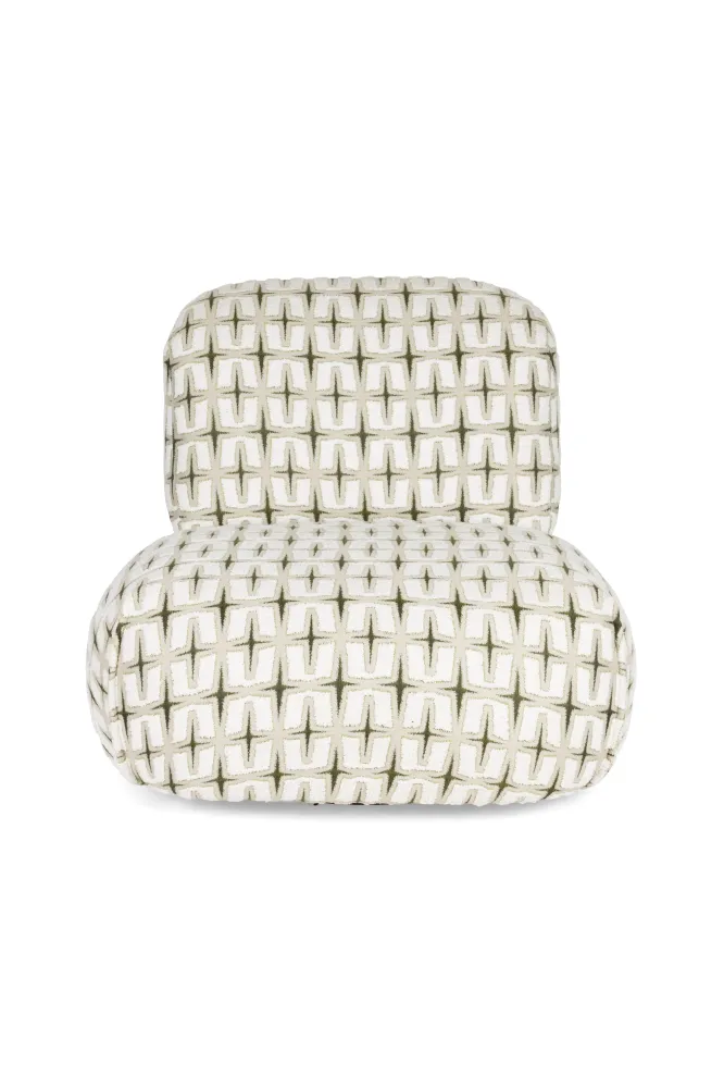 Beiger RITZ Sessel mit geometrischem Muster