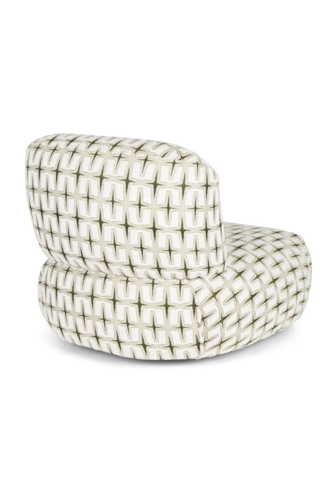 Beiger RITZ Sessel mit geometrischem Muster