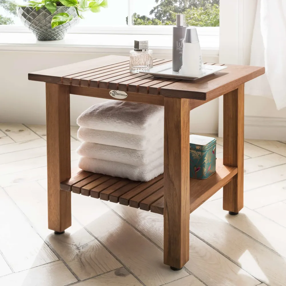Beistelltisch aus Teak SPA & LIVING (geriffelt)