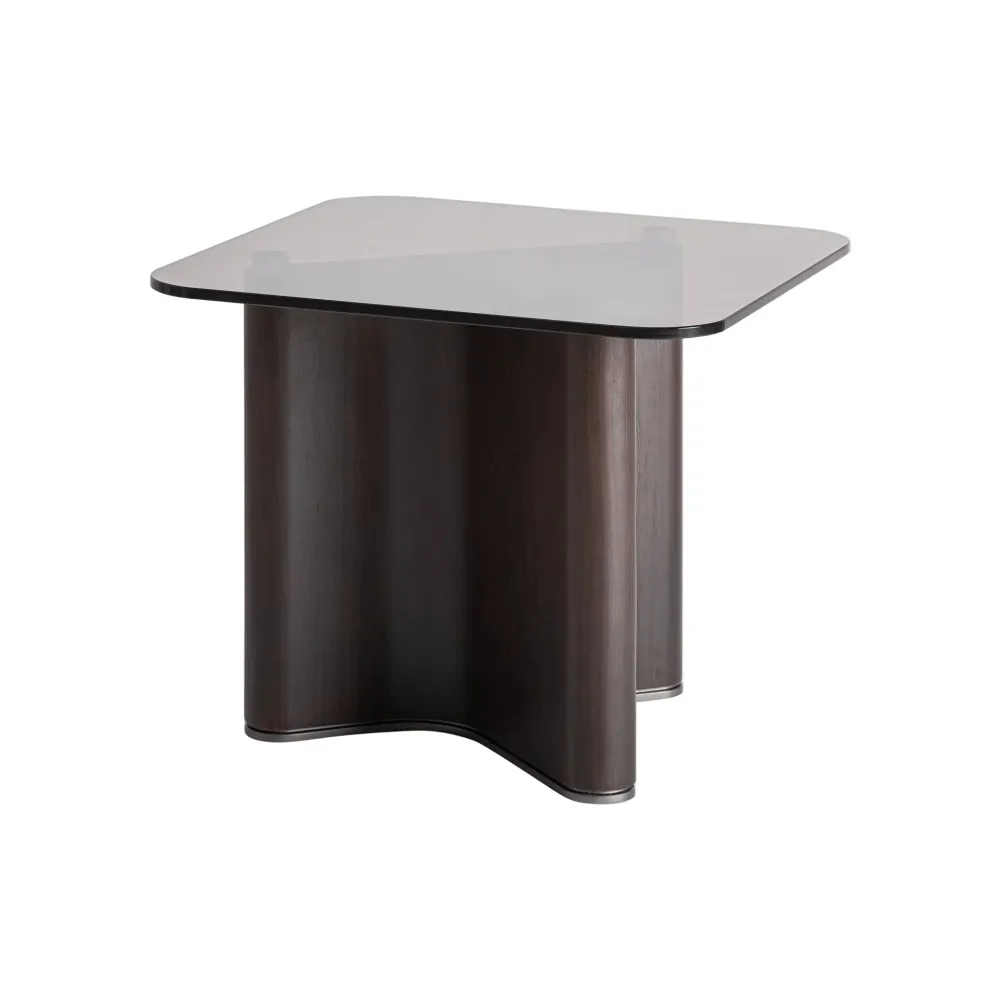 Beistelltisch BRANSBY dunkles Eschenholz mit Glasplatte