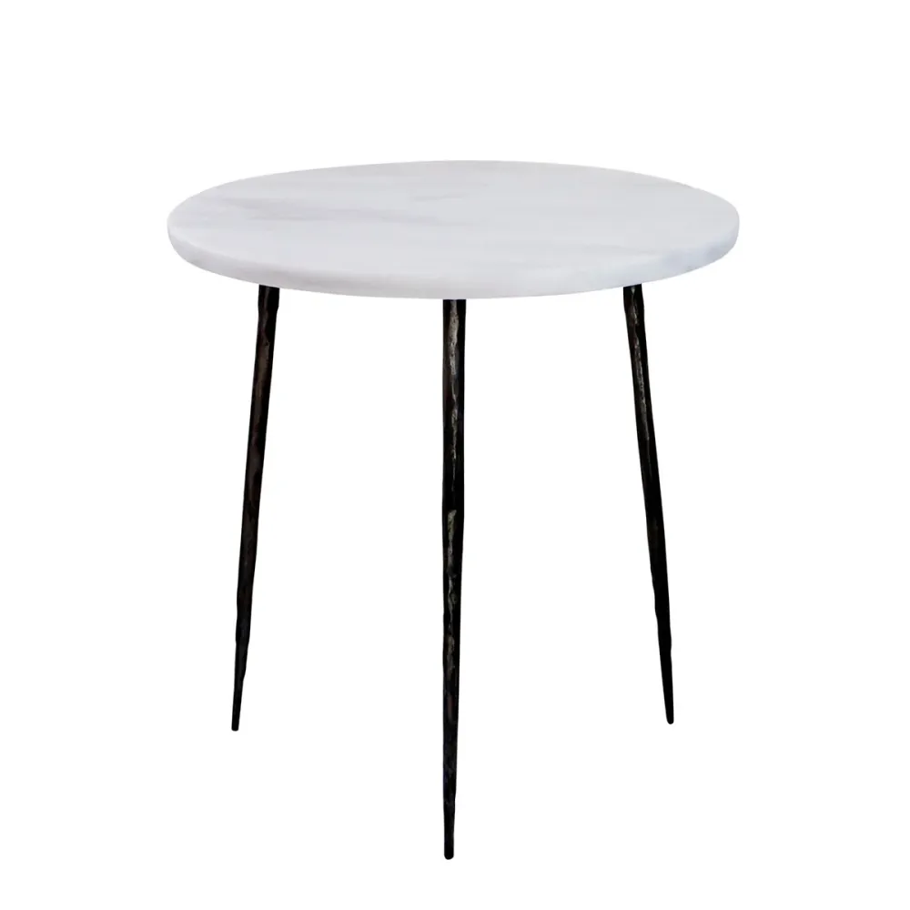 Beistelltisch Florence - Griechischer weißer Marmor - 40×40×40cm