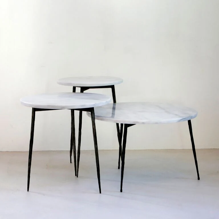 Beistelltisch Florence - Griechischer weißer Marmor - 40×40×40cm