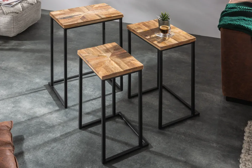 Beistelltisch Industry 3er Set Mango