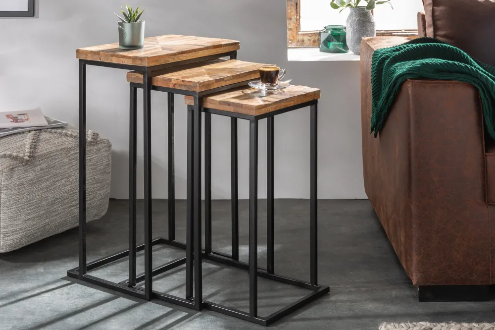 Beistelltisch Industry 3er Set Mango