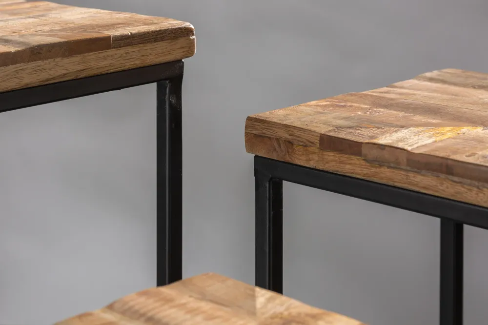 Beistelltisch Industry 3er Set Mango