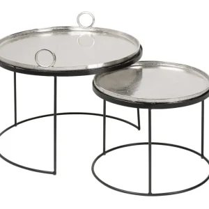 Beistelltisch Jura Oriental 2er Set silber