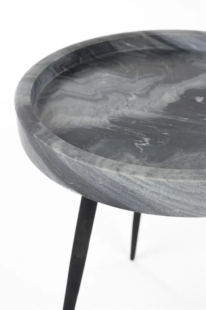 Beistelltisch KARRARA grau mit Schwarz